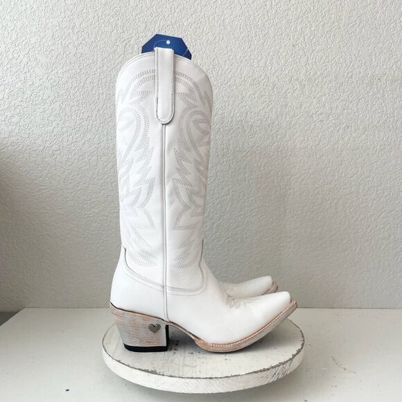 Lane MEGAN MORONEY Cowboy Boots Smokeshow Womens 9.5 White Western Cowgirl Tall - Picture 2 of 13